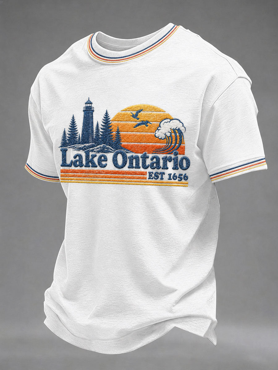 Men's Lake Ontario Printed Casual T-Shirt