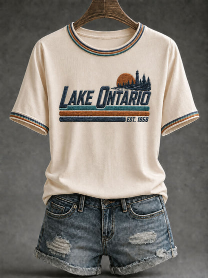 Women's Lake Ontario Printed Casual T-Shirt