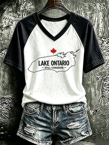 Women's Lake Ontario Printed Casual T-Shirt