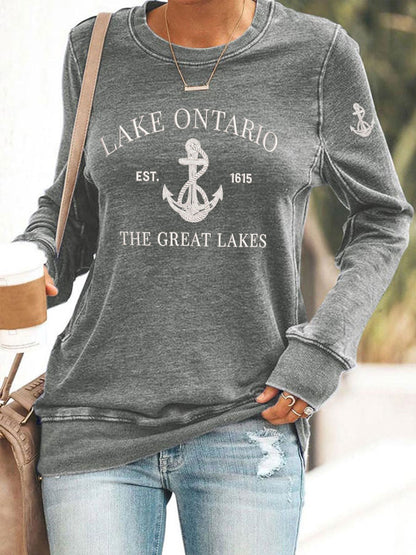 Women’s Lake Ontario Printed Casual Sweatshirt