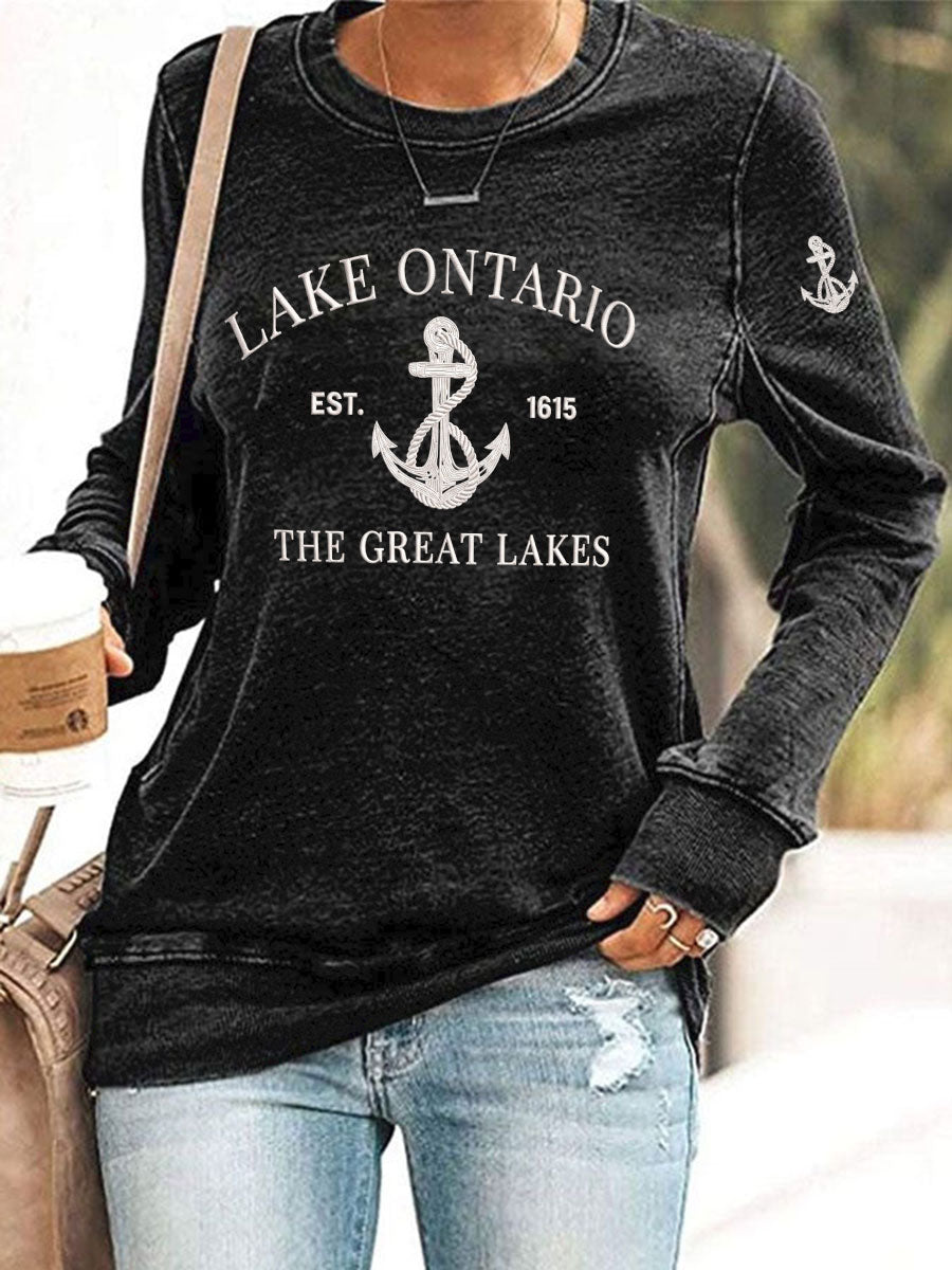 Women’s Lake Ontario Printed Casual Sweatshirt