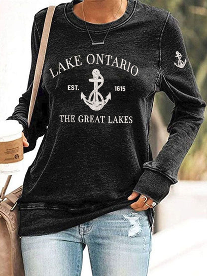 Women’s Lake Ontario Printed Casual Sweatshirt