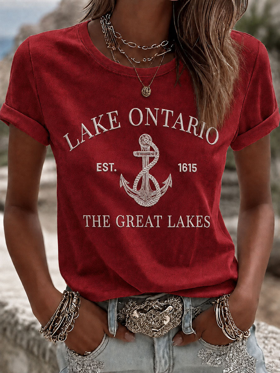 Women's Lake Ontario Printed Casual T-Shirt