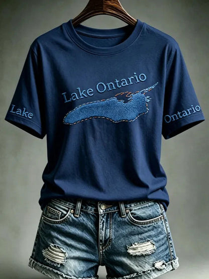Women's Lake Ontario Printed Casual T-Shirt