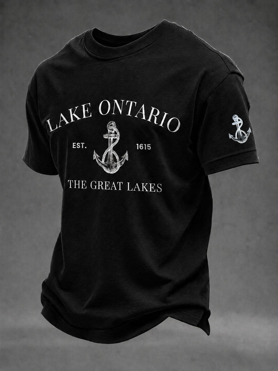 Men's Lake Ontario Printed Casual T-Shirt