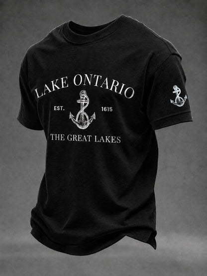 Men's Lake Ontario Printed Casual T-Shirt