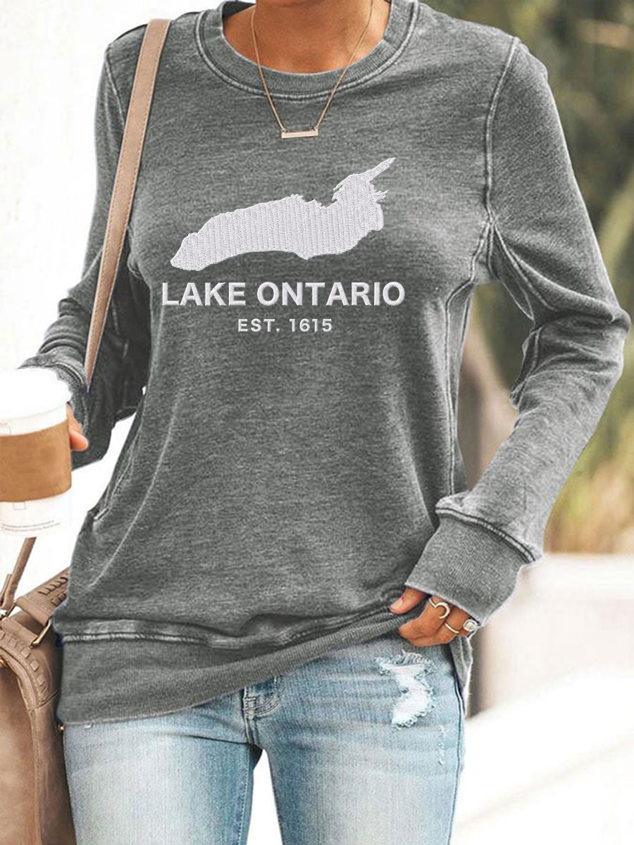 Women’s Lake Ontario Printed Casual Sweatshirt