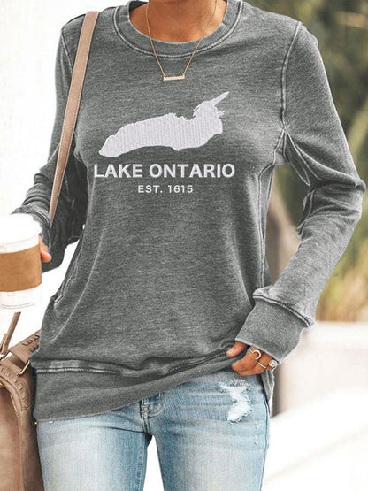 Women’s Lake Ontario Printed Casual Sweatshirt