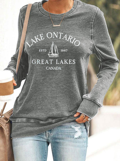 Women’s Lake Ontario Printed Casual Sweatshirt