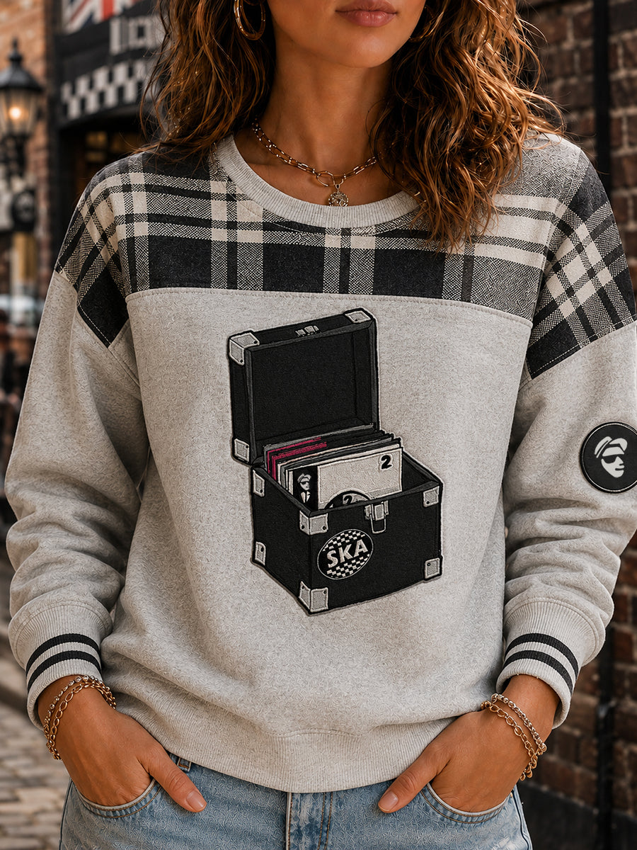 Women's Ska-Style Printed Casual Sweatshirt