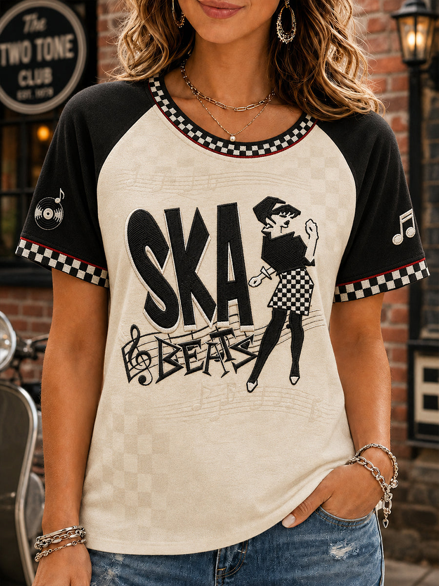 Women's Ska-Style Printed Casual T-shirt