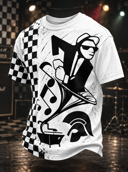 Men's Ska Revival Style Printed Short Sleeves T-shirt
