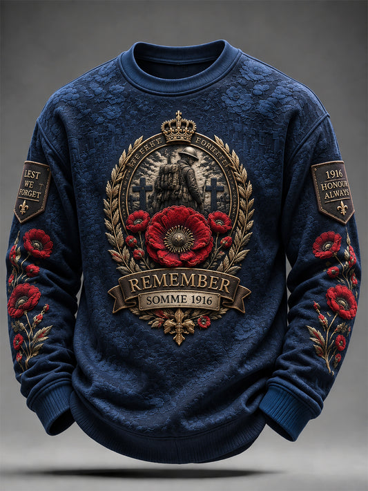 Men's Remembrance Day THE SOMME 110 YEARS Print Crew-Neck Sweatshirt