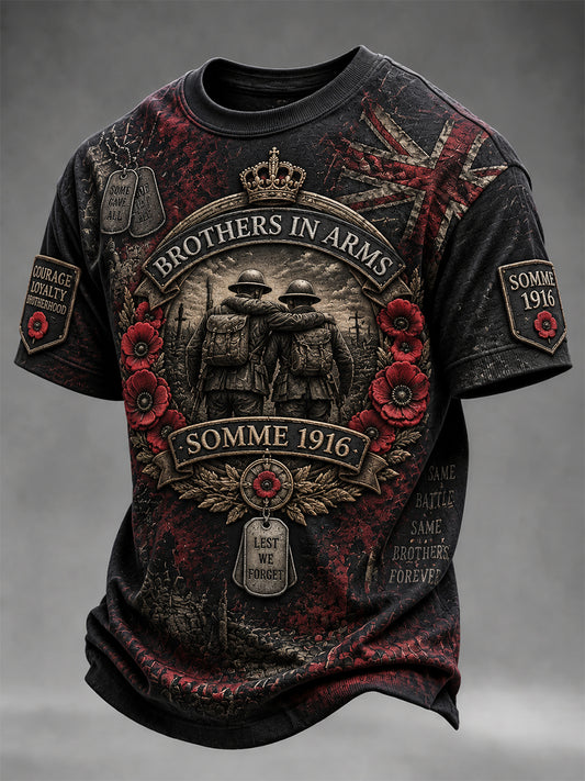 Men's Remembrance Day THE SOMME 110 YEARS Print Short-Sleeve T-Shirt