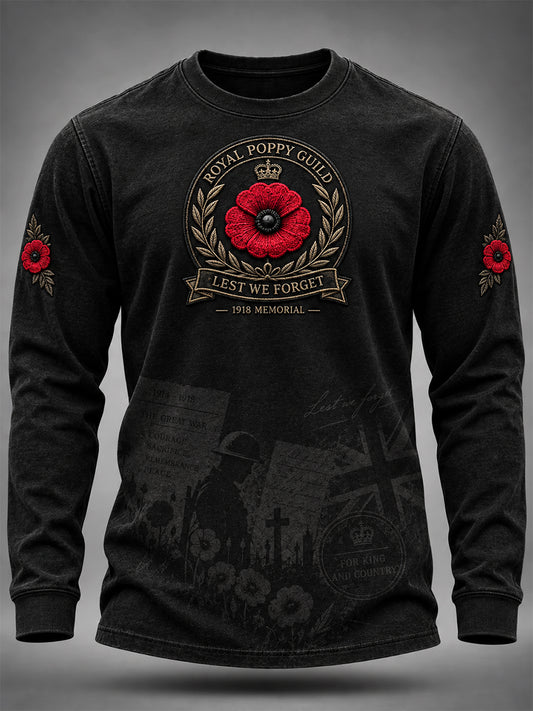 Men's Remembrance Day Lest We Forget Crew-Neck Sweatshirt