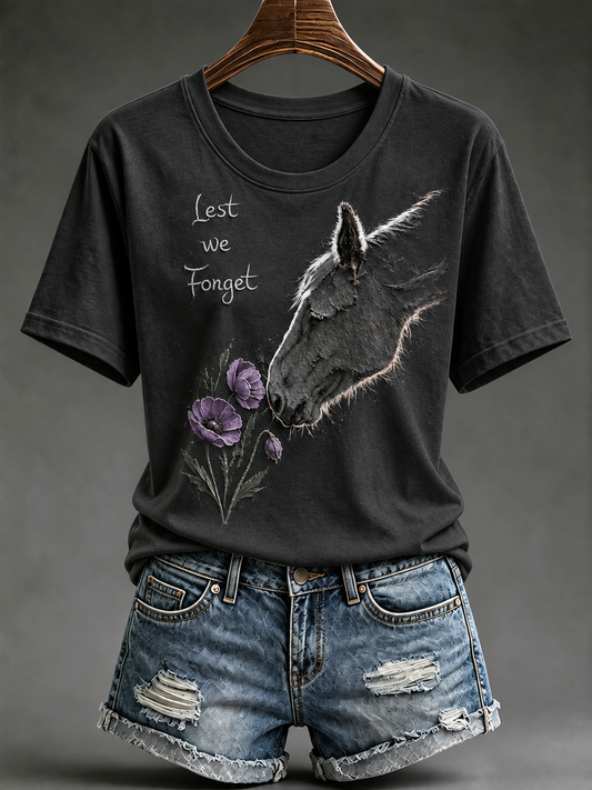 Women's Remembering The Animals Of War Short-sleeved T-shirt