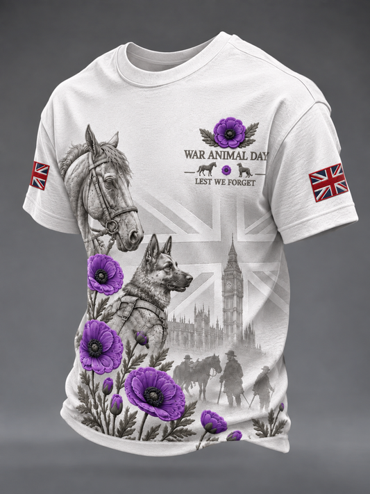 Men's Remembering The Animals Of War Short Sleeves T-shirt