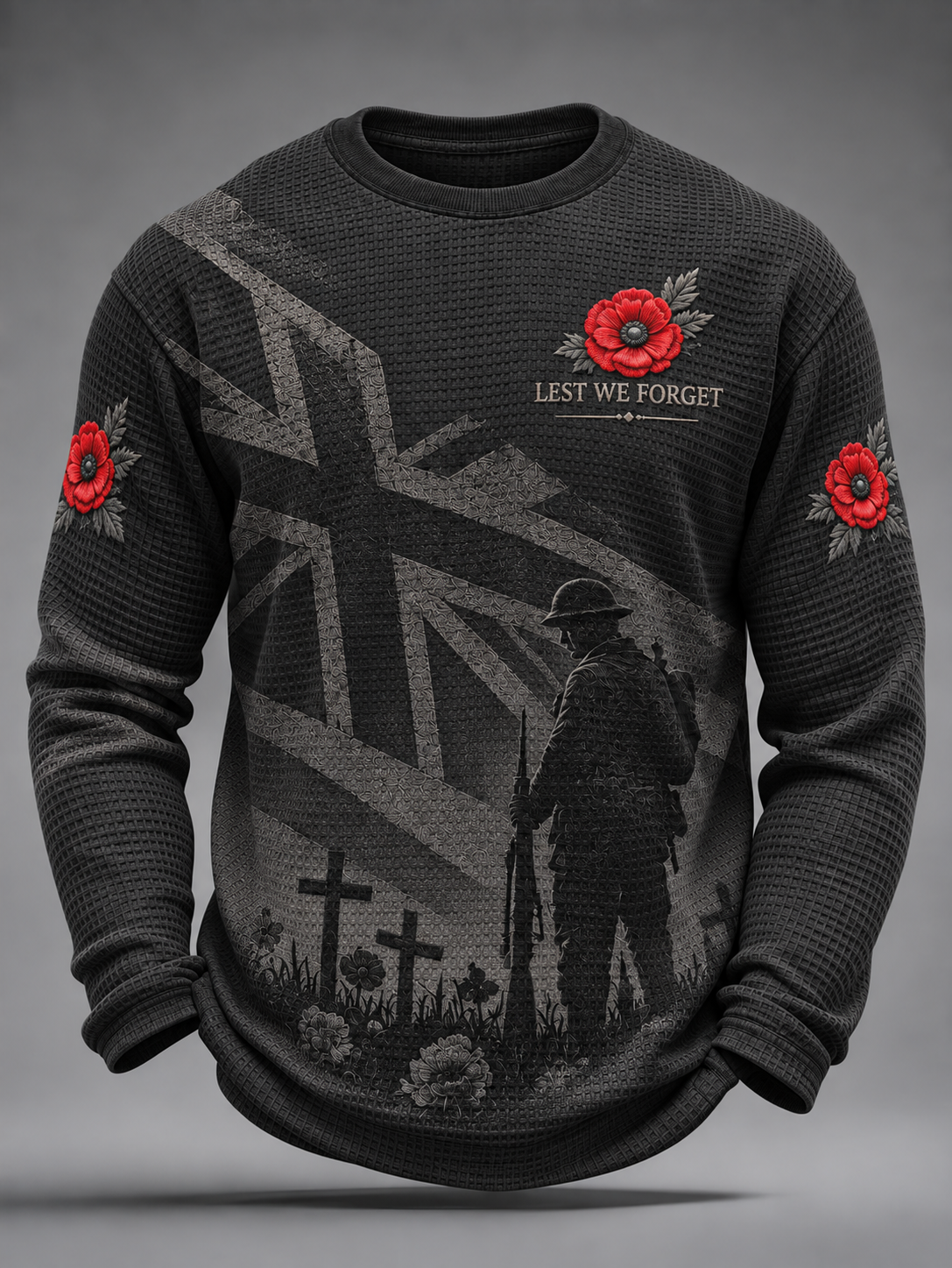 Men's Remembrance Day Waffle Long Sleeve T-Shirt
