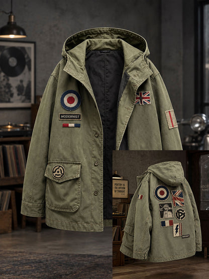 Men's UK Music Lover Mods Art Printed Jacket