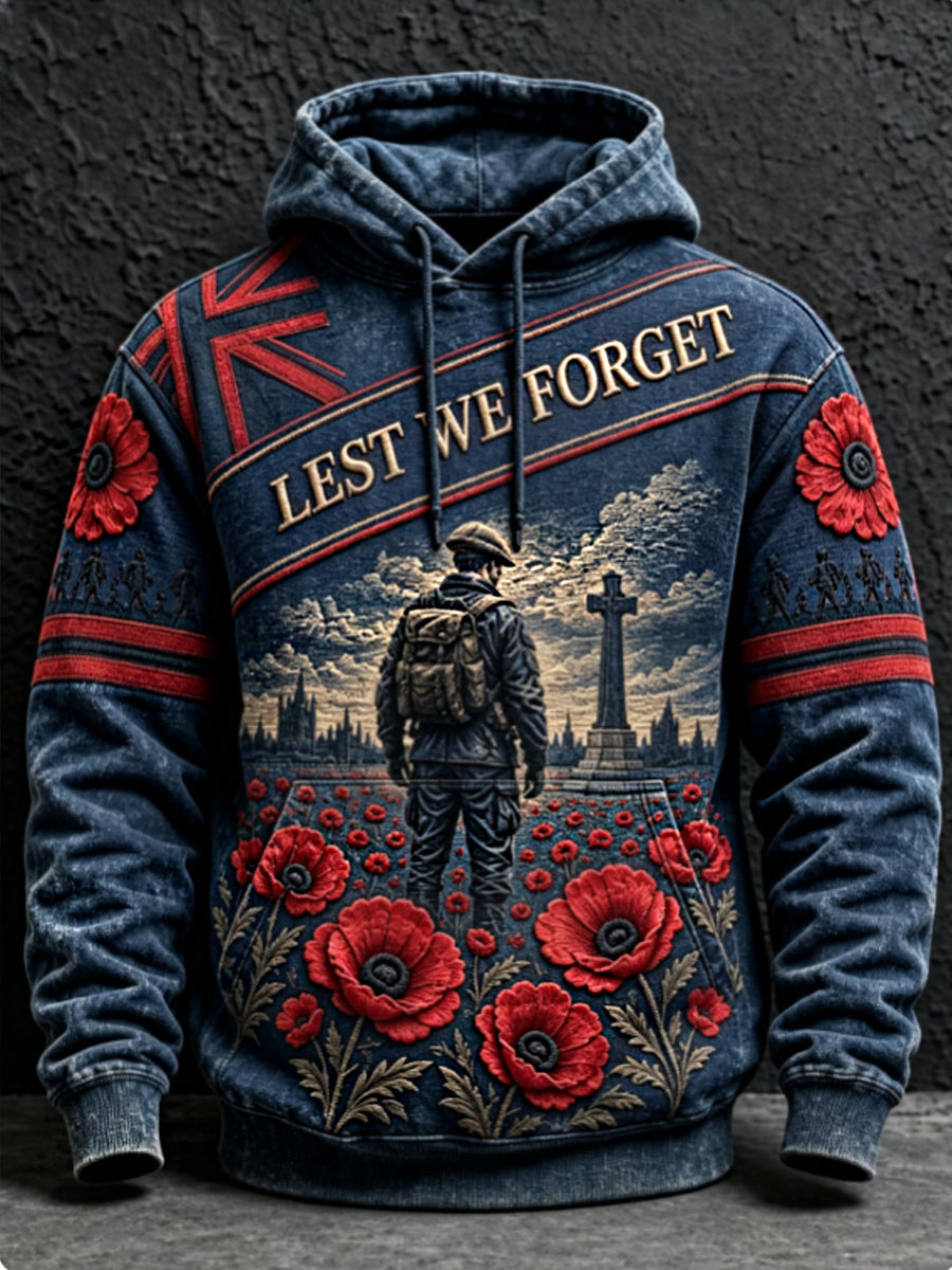 Men's Remembrance Day Lest We Forget  Hoodie