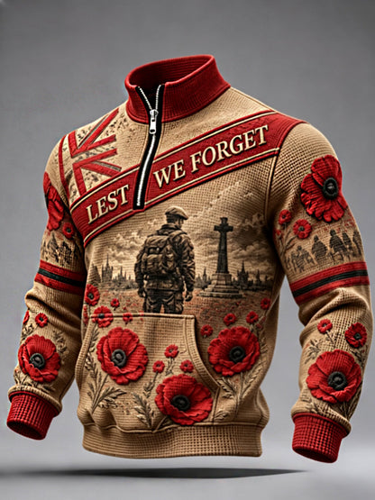 Men's Remembrance Day Lest We Forget  Zip-Up Hoodie