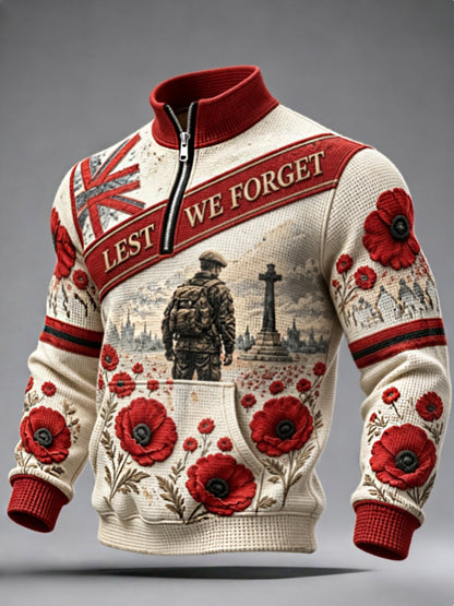 Men's Remembrance Day Lest We Forget  Zip-Up Hoodie
