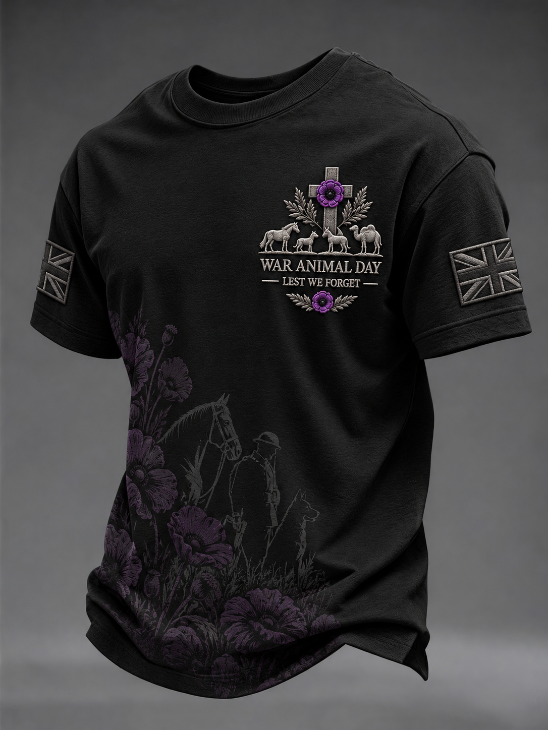 Men's Remembering The Animals Of War Short Sleeves T-shirt