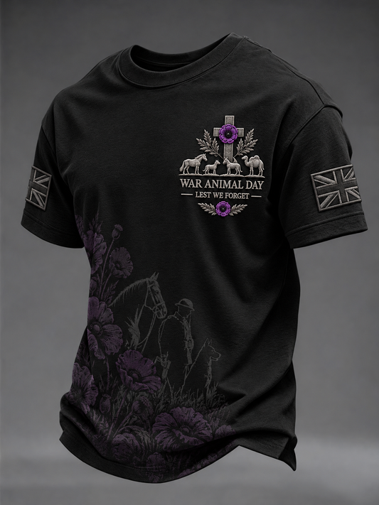 Men's Remembering The Animals Of War Short Sleeves T-shirt