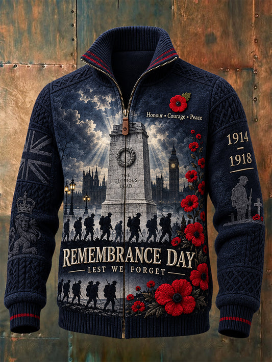 Men's Remembrance Day Lest We Forget Zipper Jacket