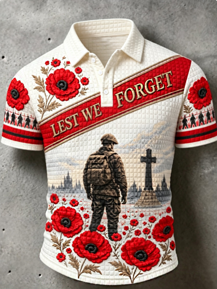 Men's Remembrance Day Lest We Forget  short sleeve shirt