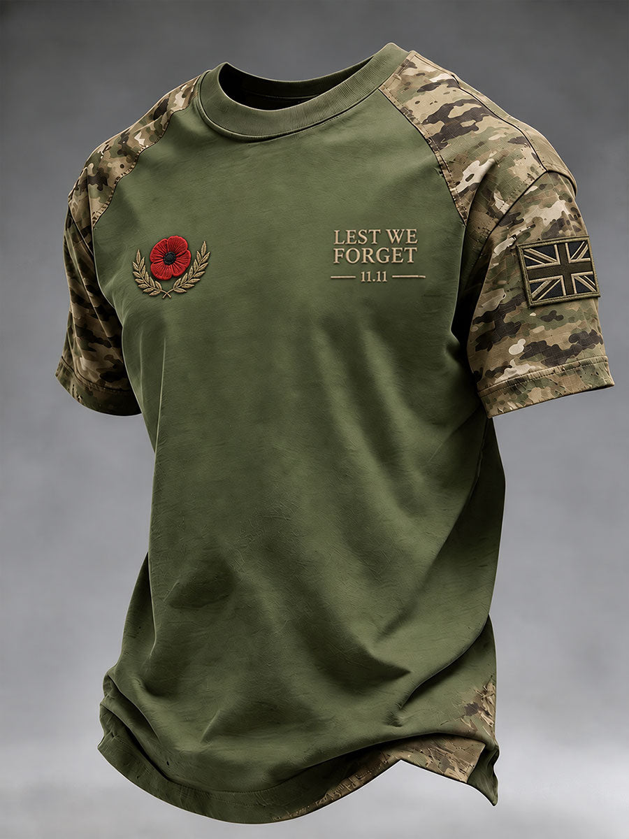 Men's Lest We Forget Print Short Sleeve T-shirt
