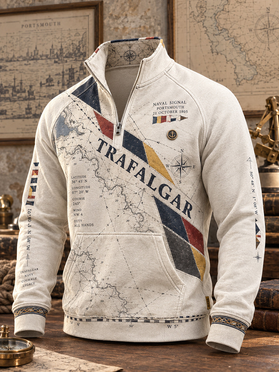 Men's British Trafalgar Day Printed Hoodie