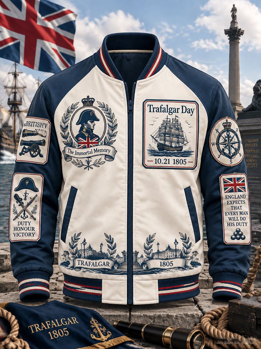 Men's UK Trafalgar Day Long-Sleeve Zip Hoodie