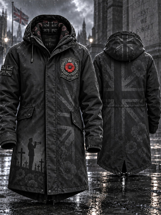 Men's Remembrance Day Lest We Forget Long Coat