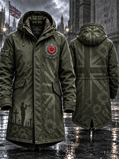 Men's Remembrance Day Lest We Forget Long Coat