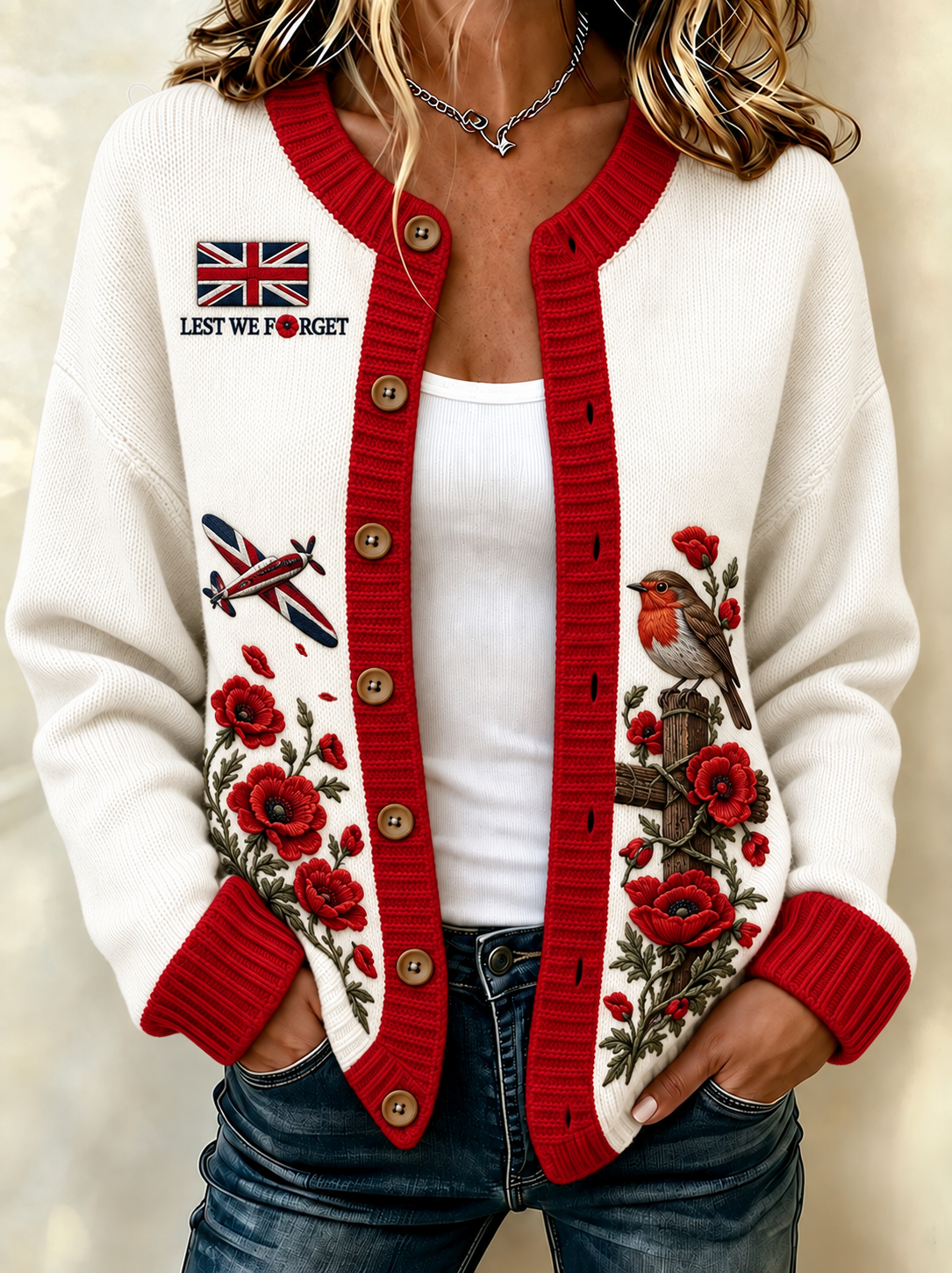 women's Remembrance Day Cardigan