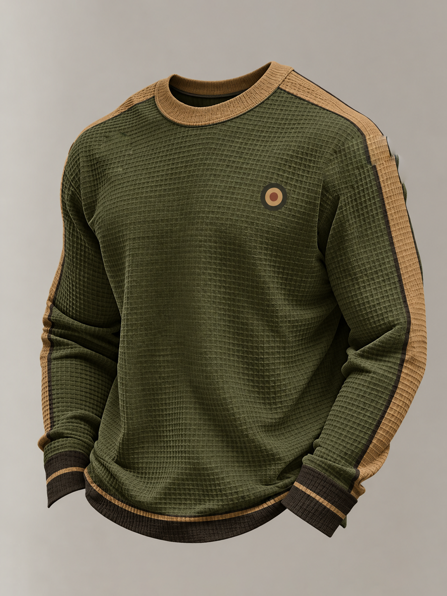 Men's UK Music Lover Mods Culture Printed Waffle Sweatshirt