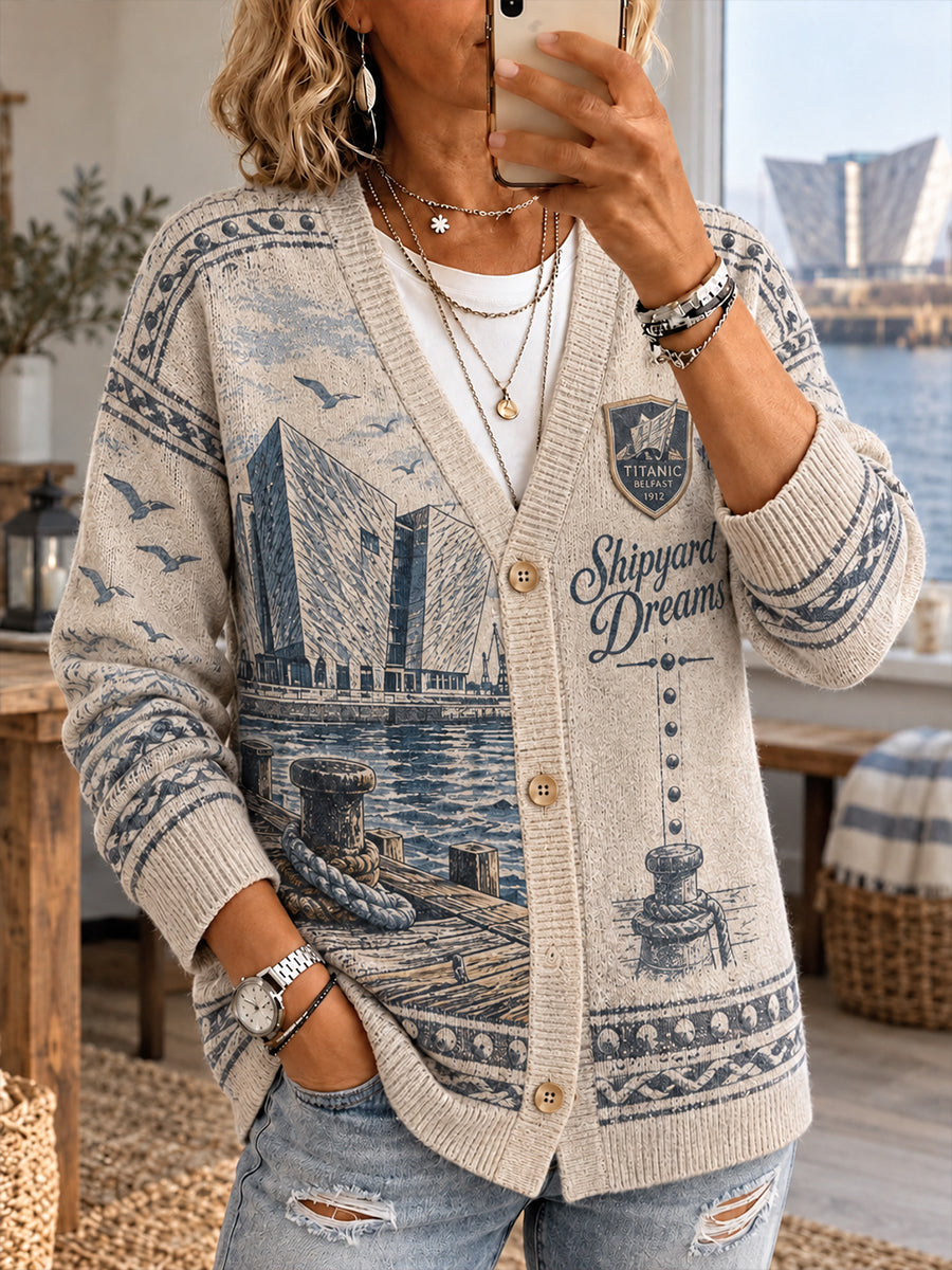 Women's UK Northern Ireland Faux Wool Cardigan