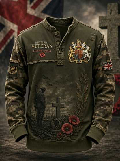 Men's Remembrance Day Lest We Forget Long Sleeve T-Shirt