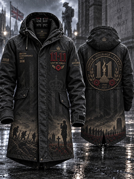 Men's Remembrance Day Lest We Forget Long Coat