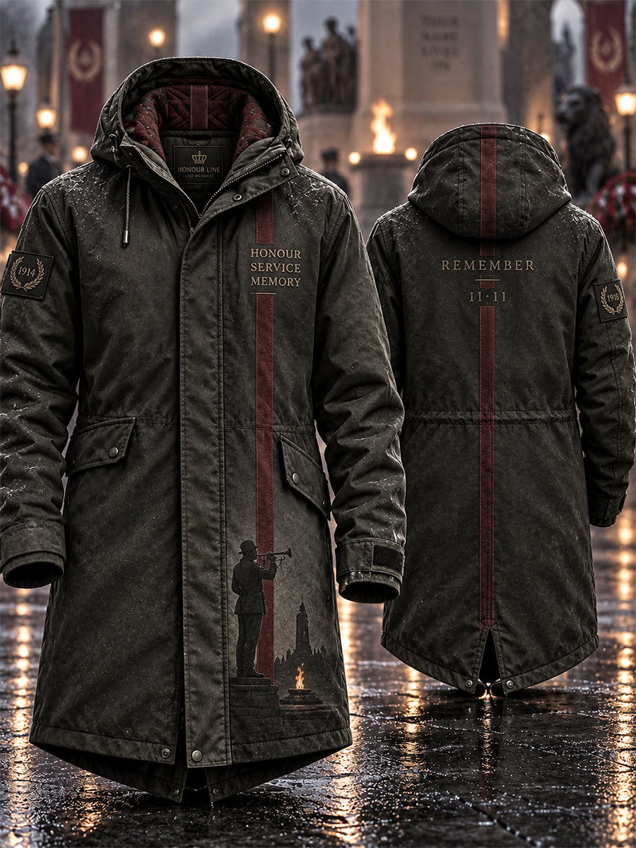 Men's Remembrance Day Lest We Forget Long Coat