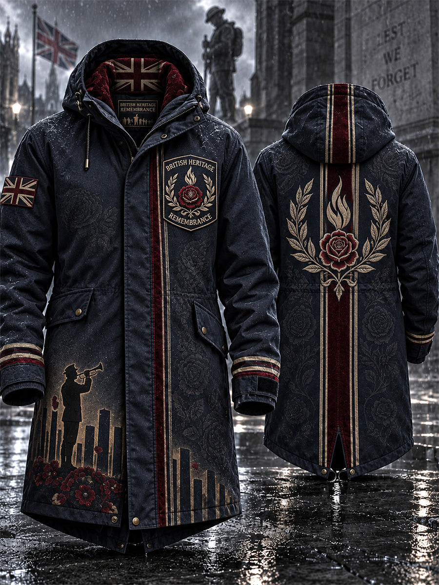 Men's Remembrance Day Lest We Forget Long Coat