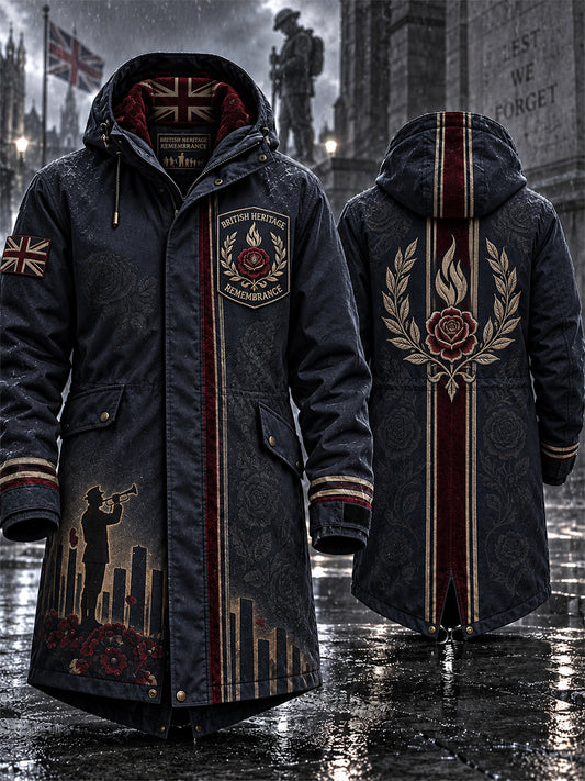 Men's Remembrance Day Lest We Forget Long Coat