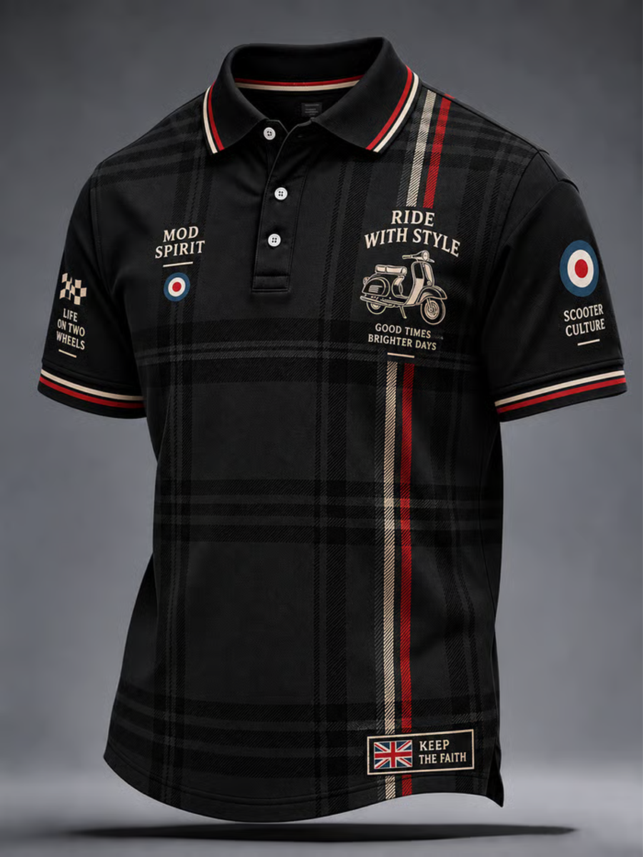 Men's UK Music Lover Mods Culture Printed polo shirt
