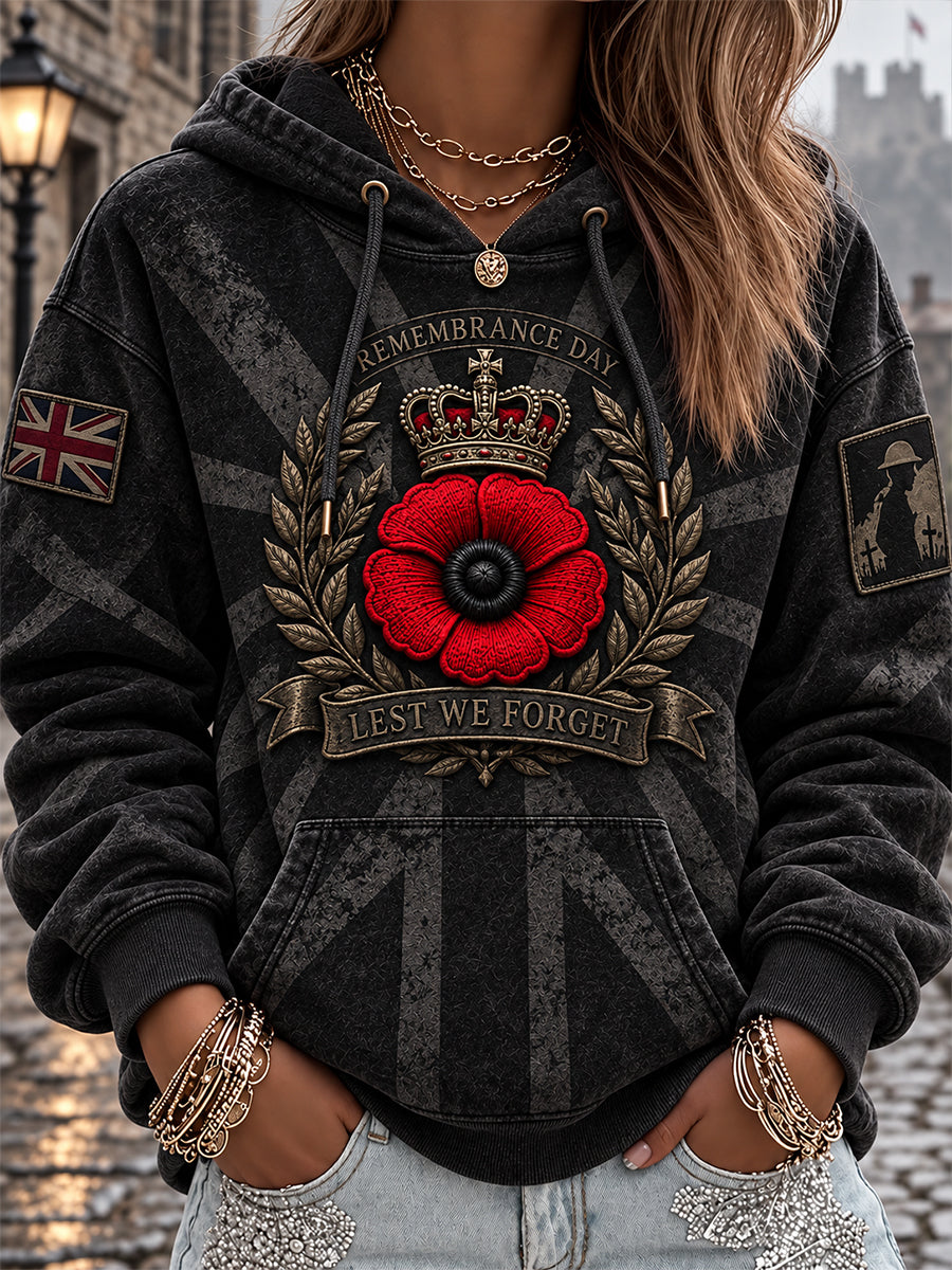 Women's Remembrance Day Lest We Forget Hooded Sweatshirt