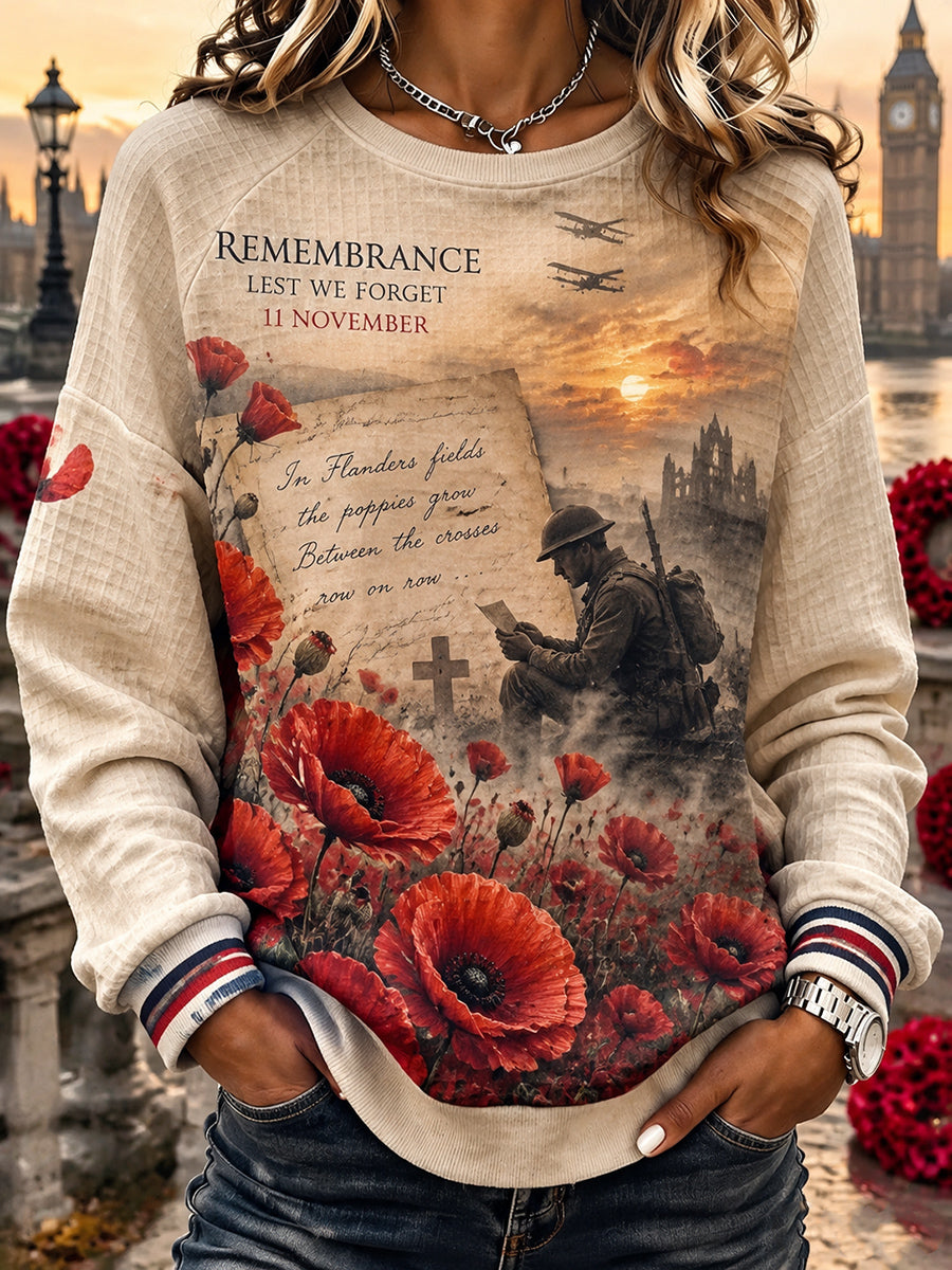 Women's British Remembrance Day Printed Sweatshirt