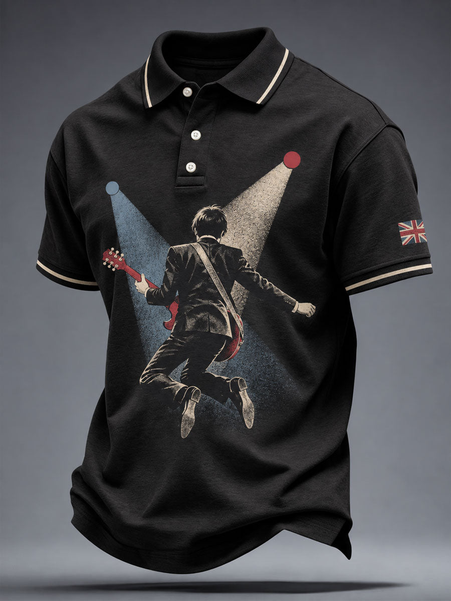 Men's UK Music Lover Mods Art Printed Casual Tops