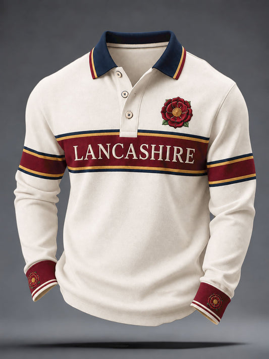Men's England Lancashire Day Red Roses Art Printed Casual Tops