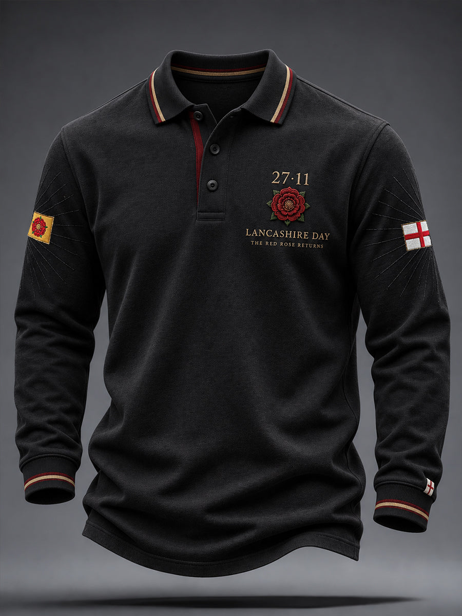 Men's England Lancashire Day Red Roses Art Printed Casual Tops