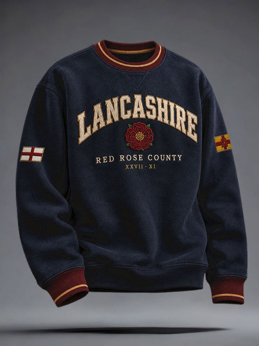 Men's England Lancashire Day Red Roses Art Printed Sweatshirt